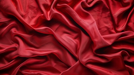 Texture background of a silk cloth with a red color with gentle lighting