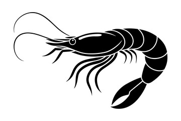 Canvas Print - shrimp silhouette vector illustration