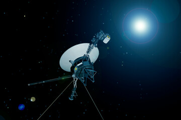 Wall Mural - space probe in deep space. elements of this image furnished by nasa