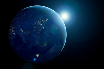 Wall Mural - Planet Earth in space. Elements of this image furnished by NASA