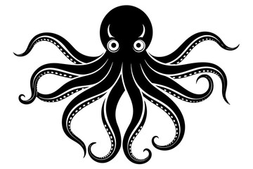 Wall Mural - octopus silhouette vector illustration