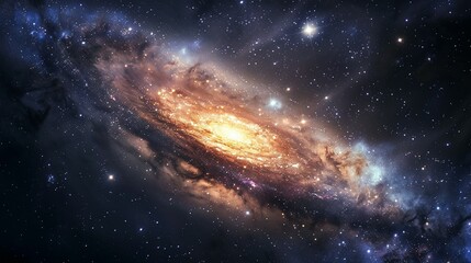 Stellar Panorama: Star-Filled Universe with Galaxies and Nebulae
