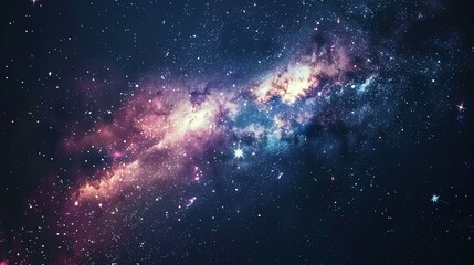 Starry Universe Panorama: Galaxies and Nebulae in Space