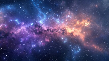Starry Universe Panorama: Galaxies and Nebulae in Space