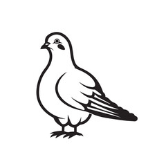 Pigeon in cartoon, doodle style . Image for t-shirt, web, mobile apps and ui. Isolated 2d vector illustration in logo, icon, sketch style, Eps 10, black and white. AI Generative