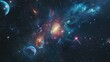 © Ahmad-Muslimin - Stunning Cosmic Galaxy Banner: Planets and Space Objects