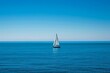 © Ghulam - A lone sailboat on a calm ocean under a clear blue sky.