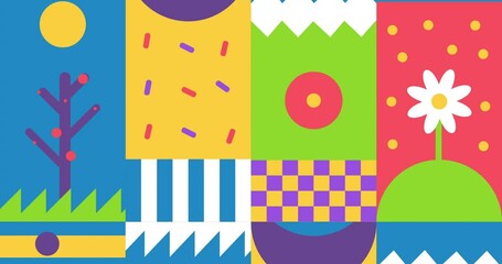 Wall Mural - loop bright simple modern abstract summer pattern. abstract summer geometric background. horizontal 