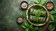 © Aliaksandra - zongzi in bamboo leaves on a green table, celebrating dragon boat festival in traditional chinese style