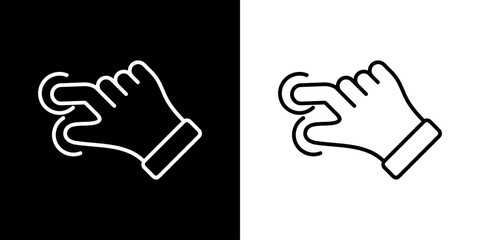 Wall Mural - Finger gesture icon. Finger touch icon. Black icon. Click. Finger. 
