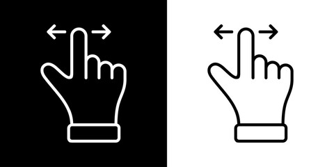 Finger gesture icon. Finger touch icon. Black icon. Click. Finger. 
