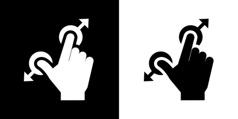 Finger gesture icon. Finger touch icon. Black icon. Click. Finger. 
