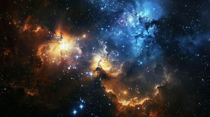 Galaxy with Nebula and Stars: Outer Space Background