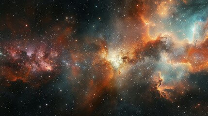 Galaxy with Nebula and Stars: Outer Space Background