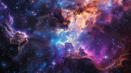 Wall Mural - Galaxy with Nebula and Stars: Outer Space Background