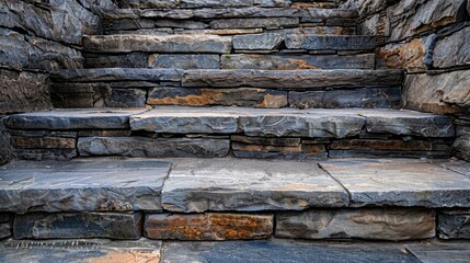 Poster - Background Stone,Stacked stone steps with a spacious section for design inserts or advertisements.