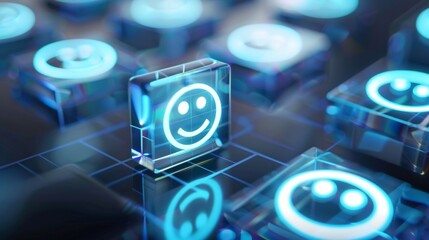 Wall Mural - customer service teams use sentiment analysis to track and respond to customer feedback on social me