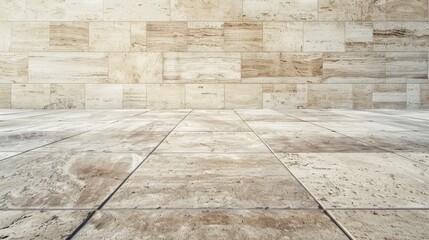 Wall Mural - Background Stone,Polished travertine floor with ample space for text or promotional content.