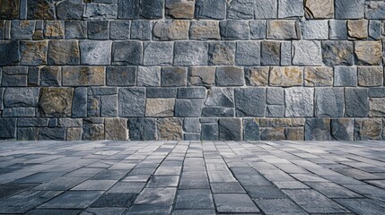 Wall Mural - Background Stone,Rough granite wall with a large blank section for product placement or advertisements.