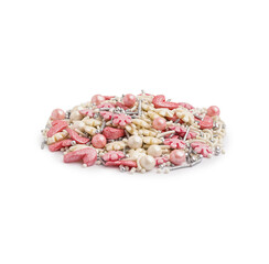 Wall Mural - Pile of sweet colorful sprinkles on white background