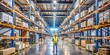 © artsakon - A well-lit and clean warehouse interior with shelves and equipment, symbolizing a content factory manager at work