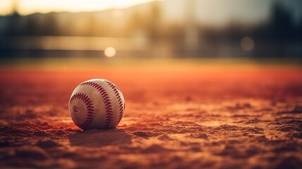 Wall Mural - baseball on the grass