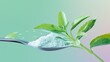 © olga_demina - Spoonful of powdered stevia with fresh stevia leaves against a green background. Ideal for stevia-based sugar substitutes and low-calorie sweeteners concepts.
