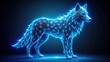 © artsakon - Abstract neon blue wolf in a digital art style