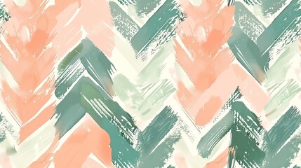 Wall Mural - seamless pattern pastel colors hand-drawn chevron in soft pinks and blues