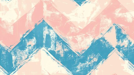 Wall Mural - seamless pattern pastel colors hand-drawn chevron in soft pinks and blues