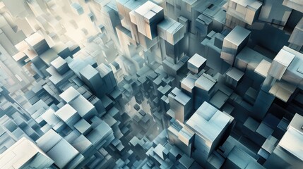 Cubical abstractions A three dimensional rendering in an abstract style