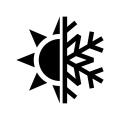 Wall Mural - hot or cold icon. sun and snowflake icon