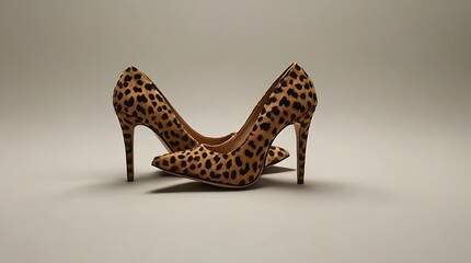 Wall Mural -  pair of leopard print stiletto high heels