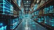 © Palung - Smart warehouse management system using augmented reality technology to identify package picking and delivery . Future concept of supply chain and logistic business