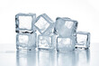 © Rysak - Crystal clear ice cubes on white background