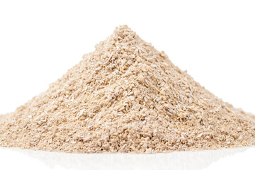 Wall Mural - Heap of Dry Grain on White Background