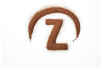 Wall Mural - Letter Z Made From Cocoa Powder