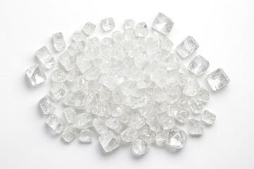 Poster - Ice Cubes on White Background