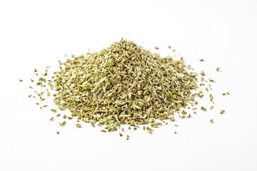 Poster - Dried Oregano on White Background