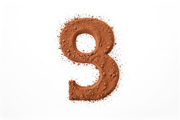 Sticker - Cocoa powder number 9 on white background