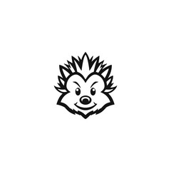 Sticker - hedgehog logo vector illustration, porcupine silhouette logo template
