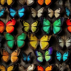 Wall Mural - vibrant butterfly and moth pattern showcasing wing patterns and colors - ai generated digital art