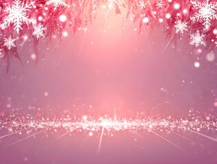 Wall Mural - abstract blur Pink Christmas space flares decorative template Shiny glittering design pink background illustration