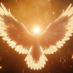 Wall Mural - fantasy wings opening and closing isolated