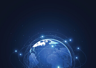 Wall Mural - global network connection. world map point and line composition concept of global business. vector i