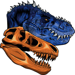 Wall Mural - skull of dinosaur tyrannosaurus rex. vector illustration design