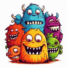 Wall Mural - Art illustration doodle monster colorfull 