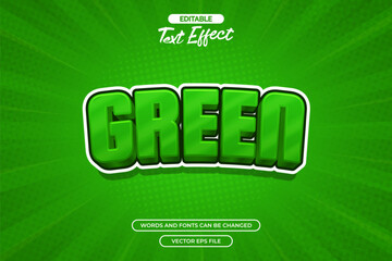 Wall Mural - Green comic editable text effect