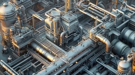 Wall Mural - Oil and gas processing plant