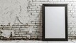 © TheWaterMeloonProjec - Inscription on black wooden frame displayed near white brick wall